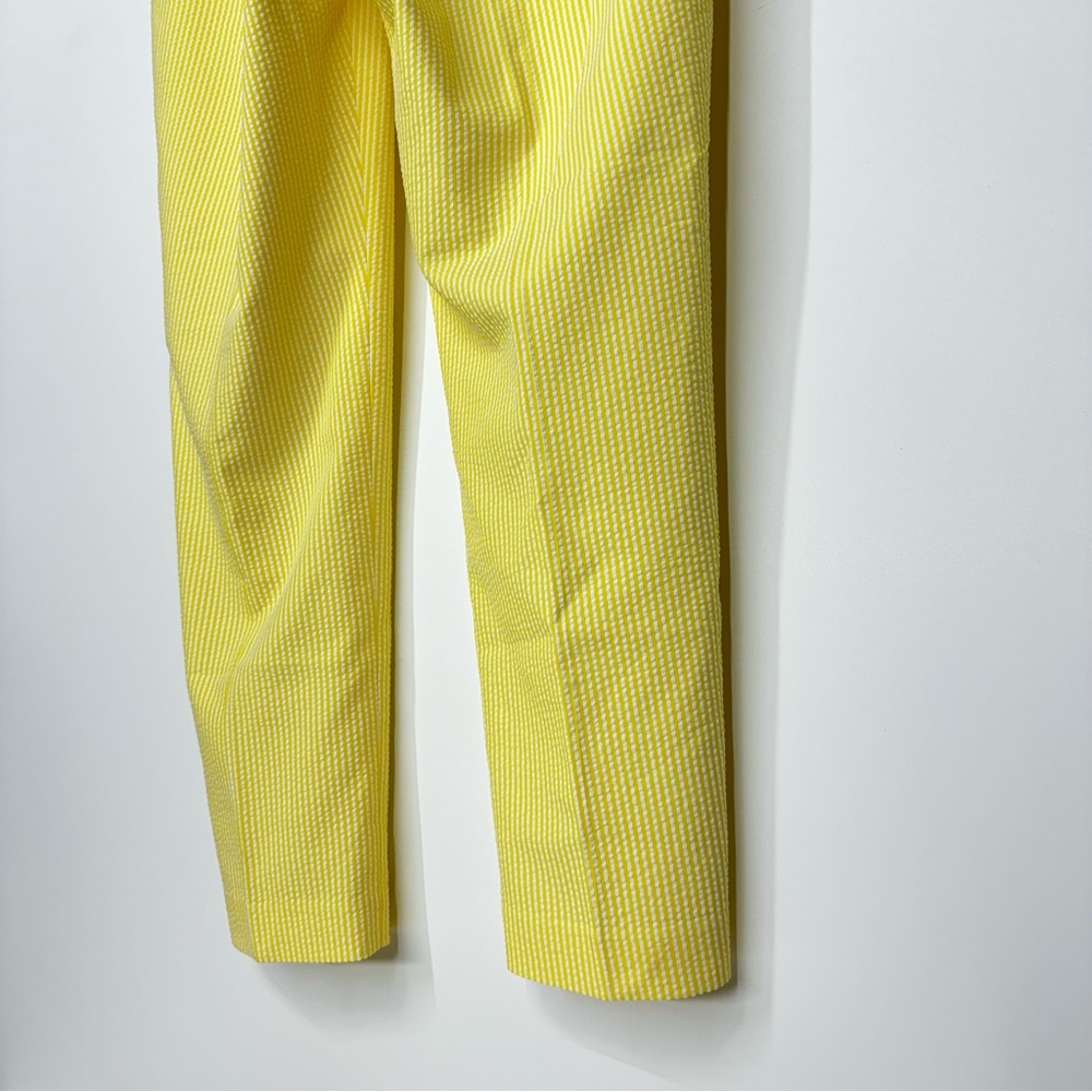Anne Klein Daffodil Yellow White Stripe Seersucker Dress Pants Dressy Casual Nwt - Picture 10 of 16